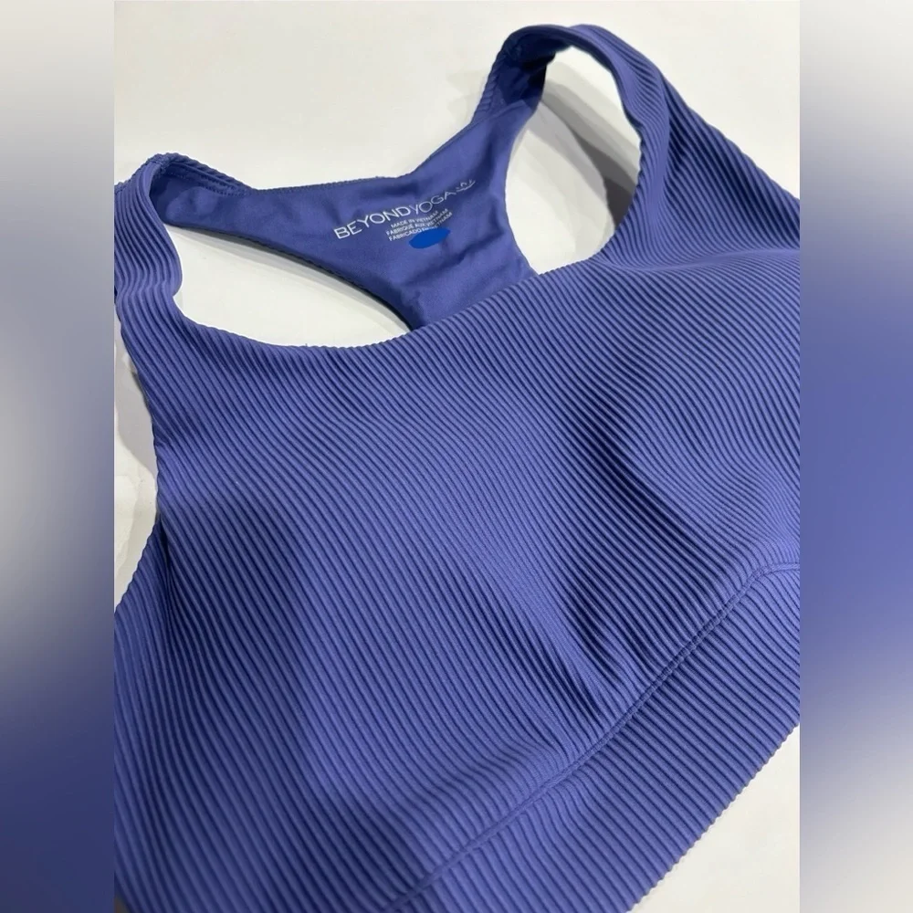 Beyond Yoga Women's XL Impulse Ribbed Bra Eternal Blue NWT Stretch